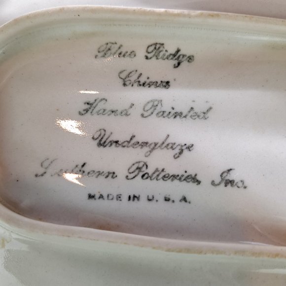 Vintage Blue Ridge Southern Potteries Summertime Leaf Serving Dish Handle TN, US - Picture 9 of 9